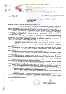 sportelli didattici 2015-2016 - Istituto di Istruzione Lorenzo Guetti