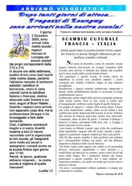 SCAMBIO CUTURALE FRAN CIA &Uuml; ITALIA ABBIAMO VIAGGIATO E&hellip;