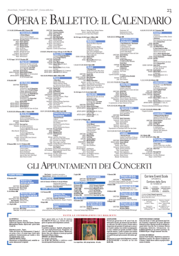 opera e balletto: il calendario