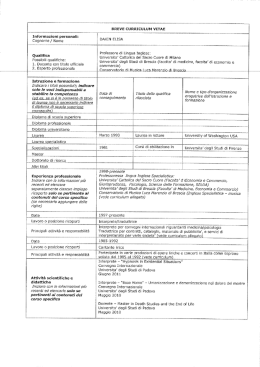 CV - Universit&agrave; degli Studi di Brescia