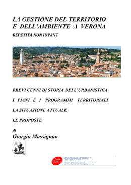 la gestione del territorio e dell`ambiente a verona