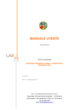 manuale utente - Regione Lazio