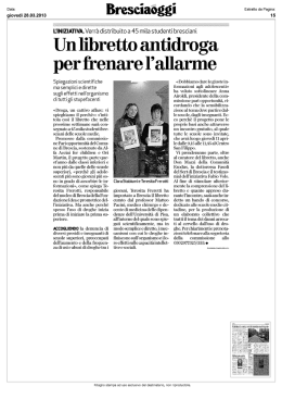 Un libretto antidroga per frenare l`allarme