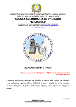 SCUOLA SECONDARIA DI I&deg; GRADO &ldquo;G.PASCOLI&rdquo;