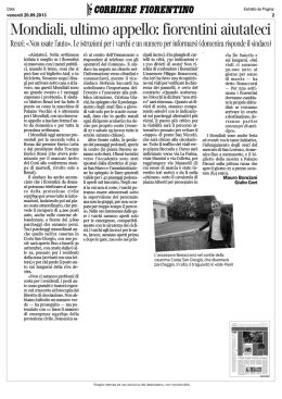Mondiali, ultimo appello: fiorentini aiutateci
