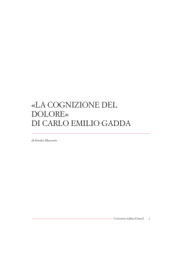 "La cognizione del dolore" di Carlo Emilio Gadda