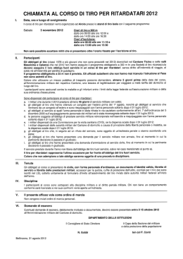 chiamata al corso di tiro per ritardatari 2012