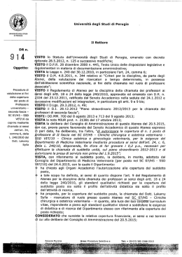 Bando - Universit&agrave; degli Studi di Perugia