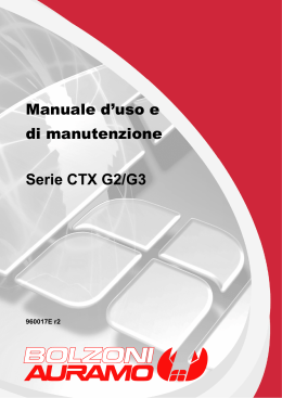 Manuale d`uso e di manutenzione Serie CTX G2/G3