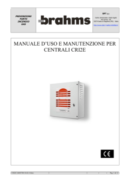 manuale d`uso e manutenzione per centrali cri2e