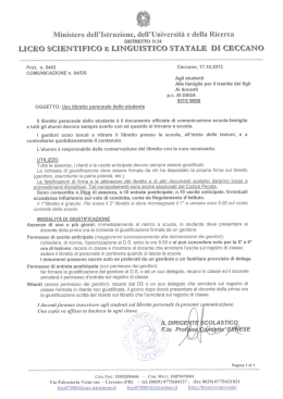 Uso libretto personale - Il Liceo Scientifico e Linguistico di Ceccano