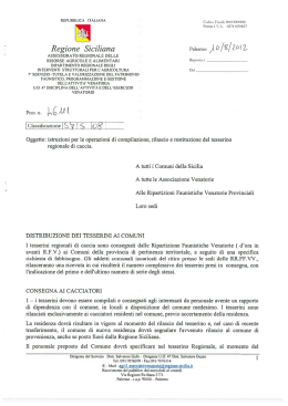 Istruzioni rilascio tesserini