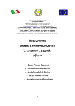 Regolamento - Istituto Comprensivo "San Giuseppe Calasanzio"