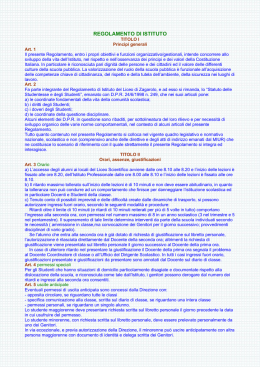 regolamento d`Istituto - Scuole Superiori di Zagarolo
