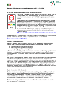 Zona ambientale protetta ad Augusta dall`01.07.2009