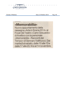 Testata: Il Mattino Data: 23 Ottobre 2014 Pag.: 40