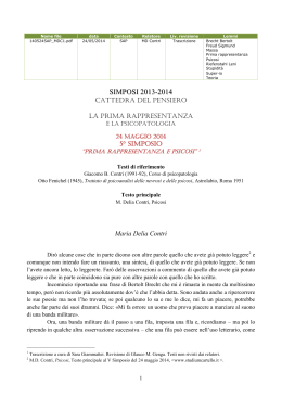 Prima Rappresentanza e Psicosi - 5° - 24/05/2014