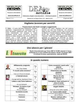 Vogliamo lavorare per servirVi Uno sbocco per i