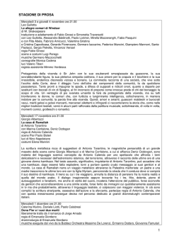 Il dettaglio sugli spettacoli