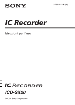 Istruzioni per l`uso