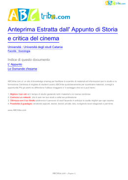 Anteprima Estratta dall` Appunto di Storia e critica del