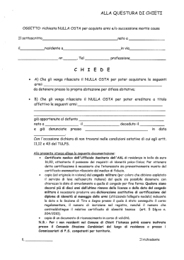 Nuovi modelli per richiesta porto d`armi - Questure sul web