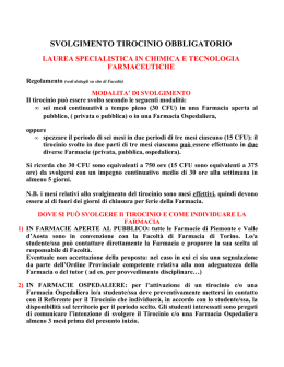 svolgimento tirocinio obbligatorio - Offerta didattica del Dipartimento