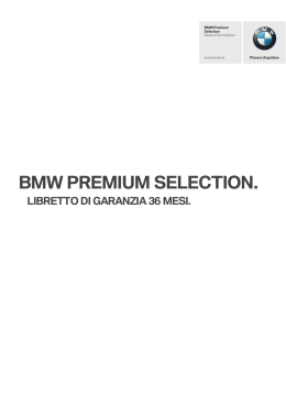 Libretto Garanzia 36 mesi BMW Premium Selection