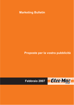 Marketing Bulletin Proposte per la vostra pubblicit&agrave; - Oleo-Mac