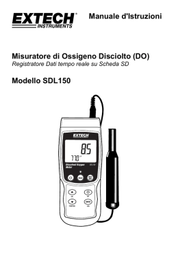 Manuale d`Istruzioni Misuratore di Ossigeno Disciolto (DO