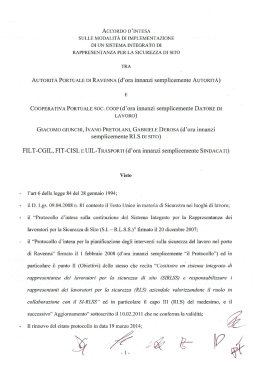 Accordo - Autorità portuale di Ravenna
