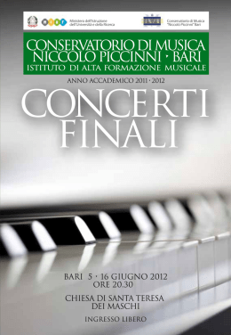 libretto dei programmi - Conservatorio di Musica N. Piccinni