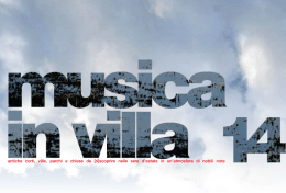 Musica in villa 14 - Il Progetto Integrato Cultura