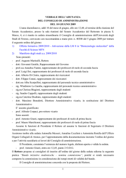 verbale consiglio di amministrazione 10 giugno 2009