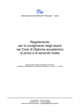Regolamento per lo svolgimento degli esami nei