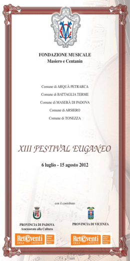 libretto 13 festival.indd - Fondazione Musicale Masiero e Centanin