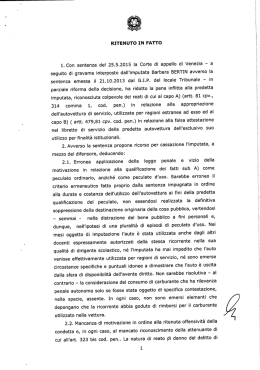 Page 1 RITENUTO IN FATTO 1. Con sentenza del 25.5.2015 la