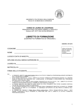 LIBRETTO DI FORM EDIZ 2014-2015 LOGOPEDIA versione 1.2