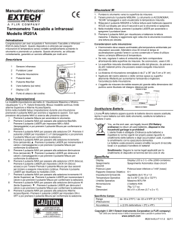 Manuale d`Istruzioni Termometro Tascabile a Infrarossi Modello