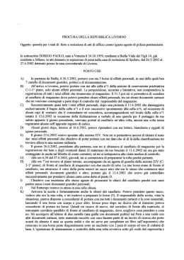 Denuncia sparizione due cartelle di documenti sul Perù, lasciate in