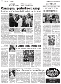IL PICCOLO (Trieste) - Firme in favore del testamento