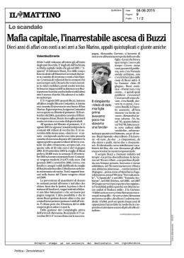 Maﬁa capitale, l`inarrestabile ascesa di Buzzi