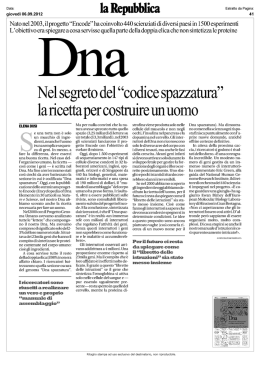 Dna Nel segreto del "codice spazzatura"