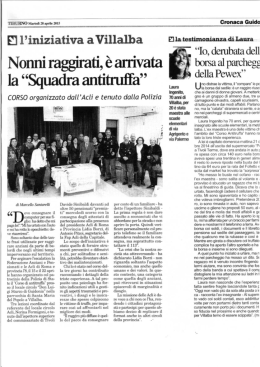 Nonni raggirati, &egrave; arrivata la &ldquo;Squadra antitruﬂa&rdquo;