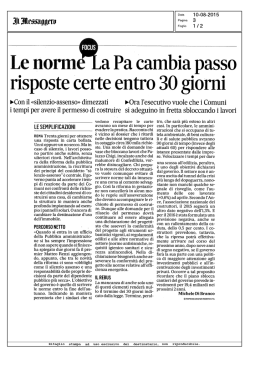 La Pa cambia passo risposte certe entro 30 giorni