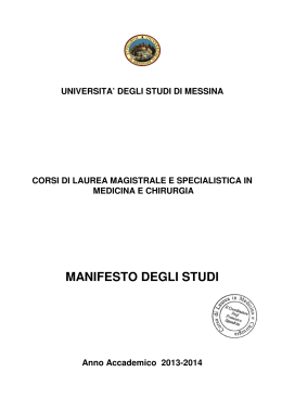 manifesto degli studi - Università degli Studi di Messina