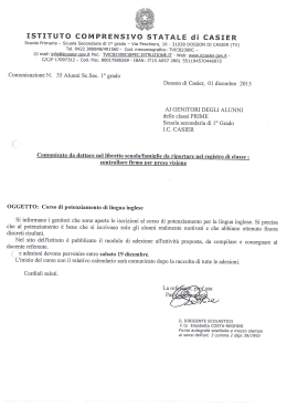 Corsi potenziamento lingua inglese - Istituto Comprensivo St. di Casier