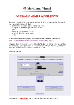 tutorial per l`invio del pirep su ivao
