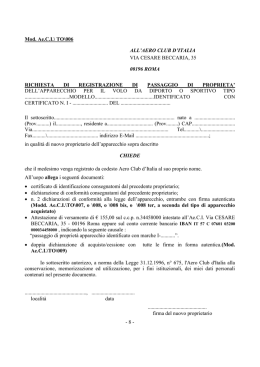 Domanda passaggio di proprietà