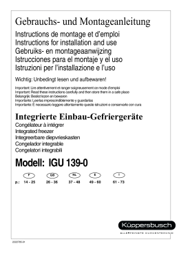 Gebrauchs- und Montageanleitung Modell: IGU 139-0